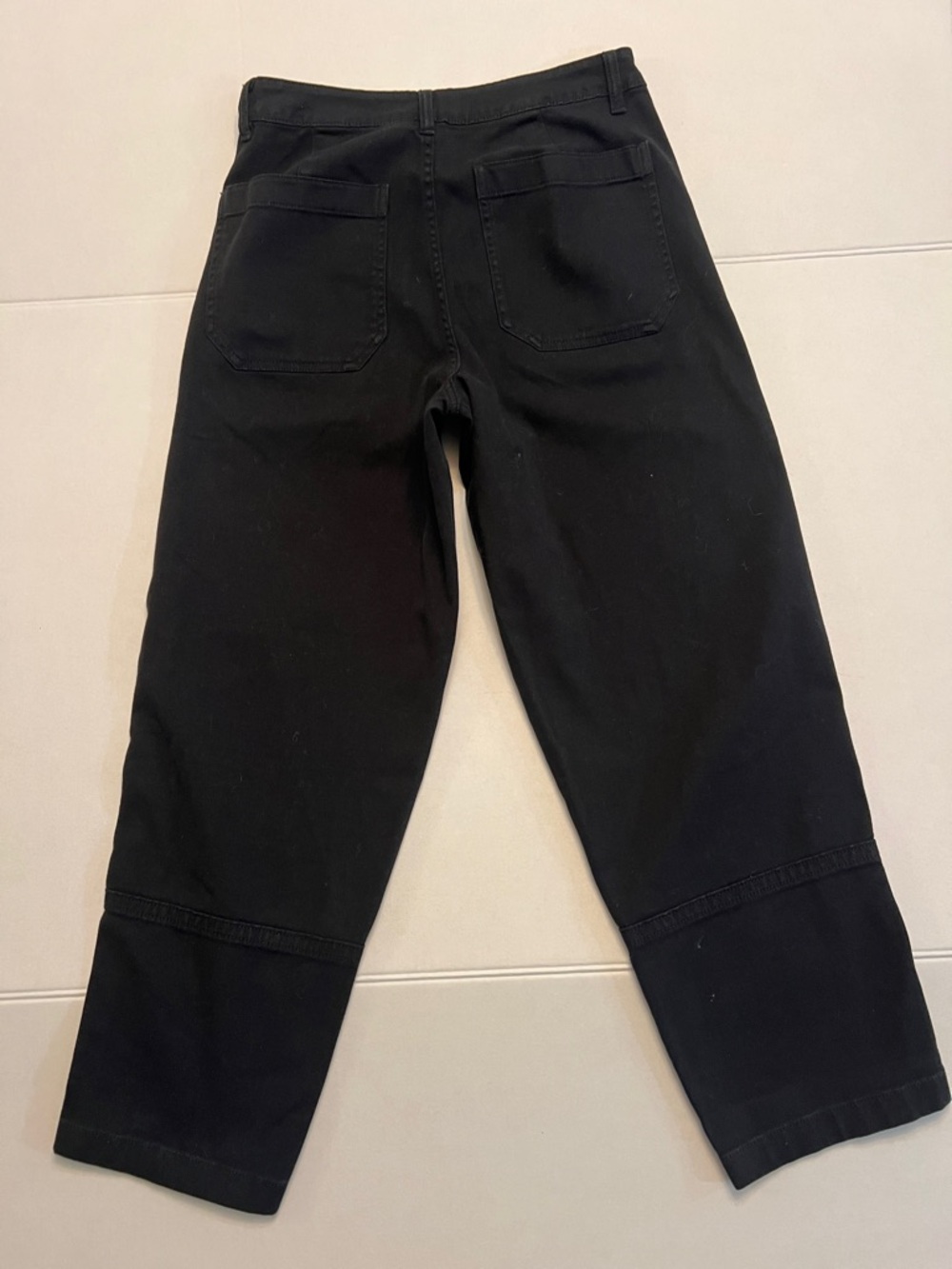 QUINCE ORGANIC COTTON TWILL BARREL PANTS BLACK SIZE 4 - Picture 5 of 16